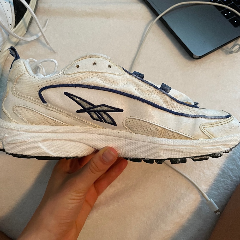 Reebok white and blue 8.5